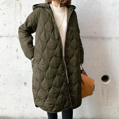 Parka Donna con Cappuccio e Stampa Regular Fit