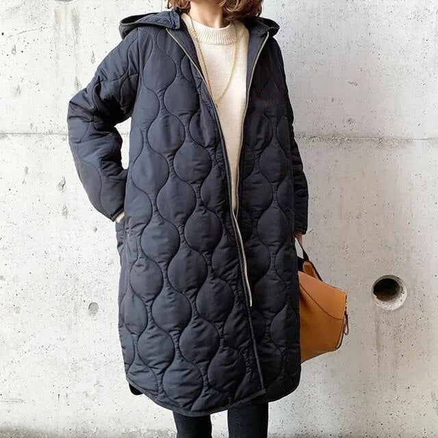 Parka Donna con Cappuccio e Stampa Regular Fit - Brentozzi