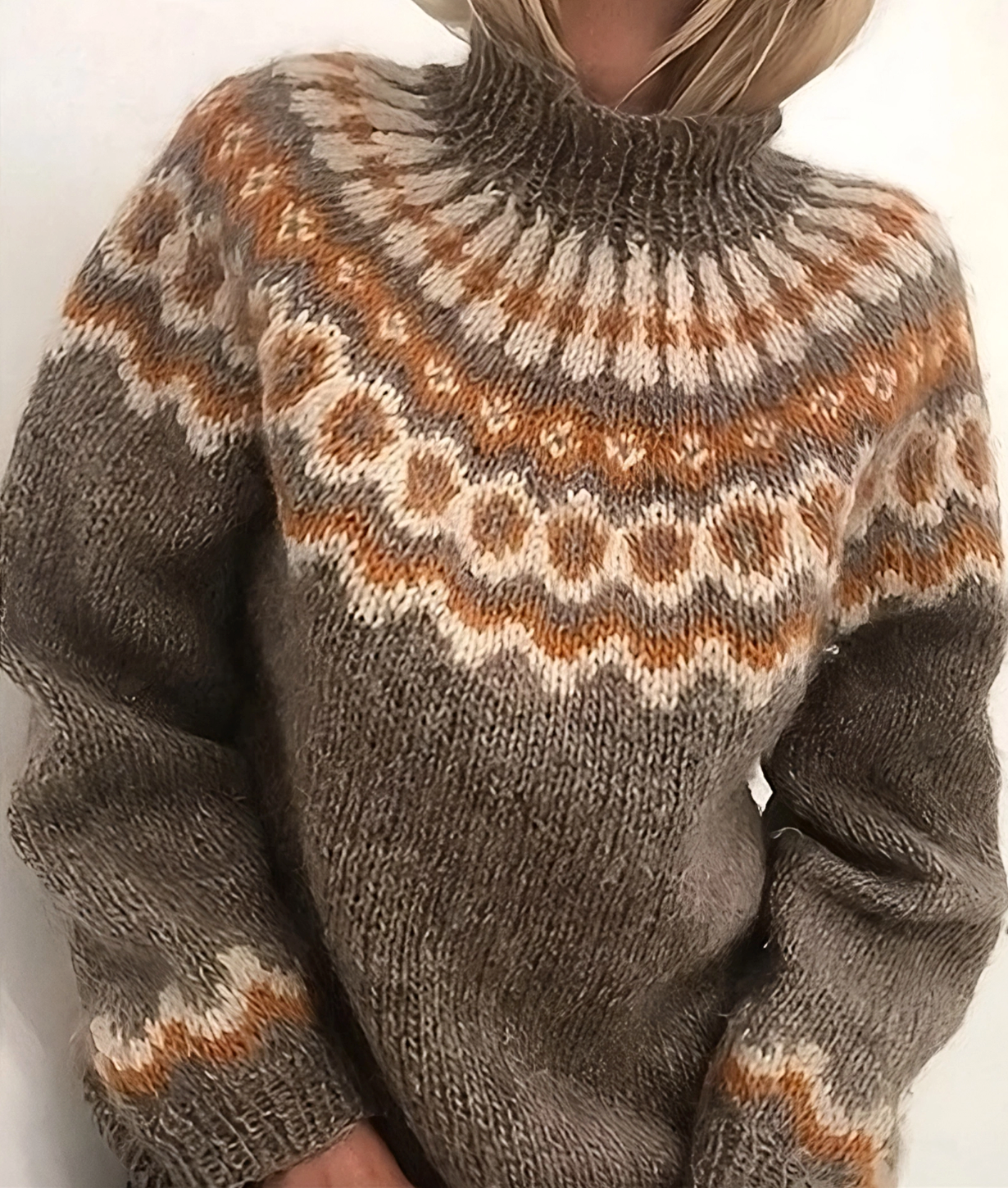 Maglione Donna Norvegese in Lana Collo Alto