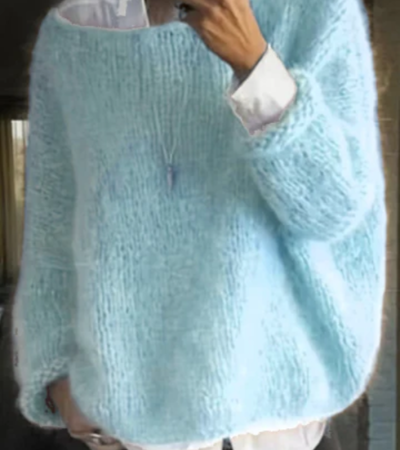Maglione Donna Oversize Lavorato a Maglia Manica Lunga