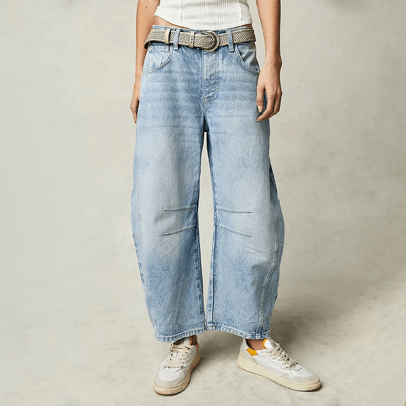 Jeans Donna Baggy Vita Alta Vestibilità Ampia