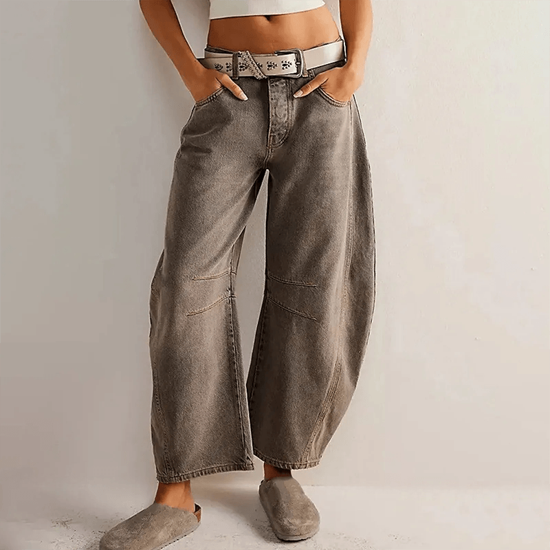 Jeans Donna Baggy Vita Alta Vestibilità Ampia