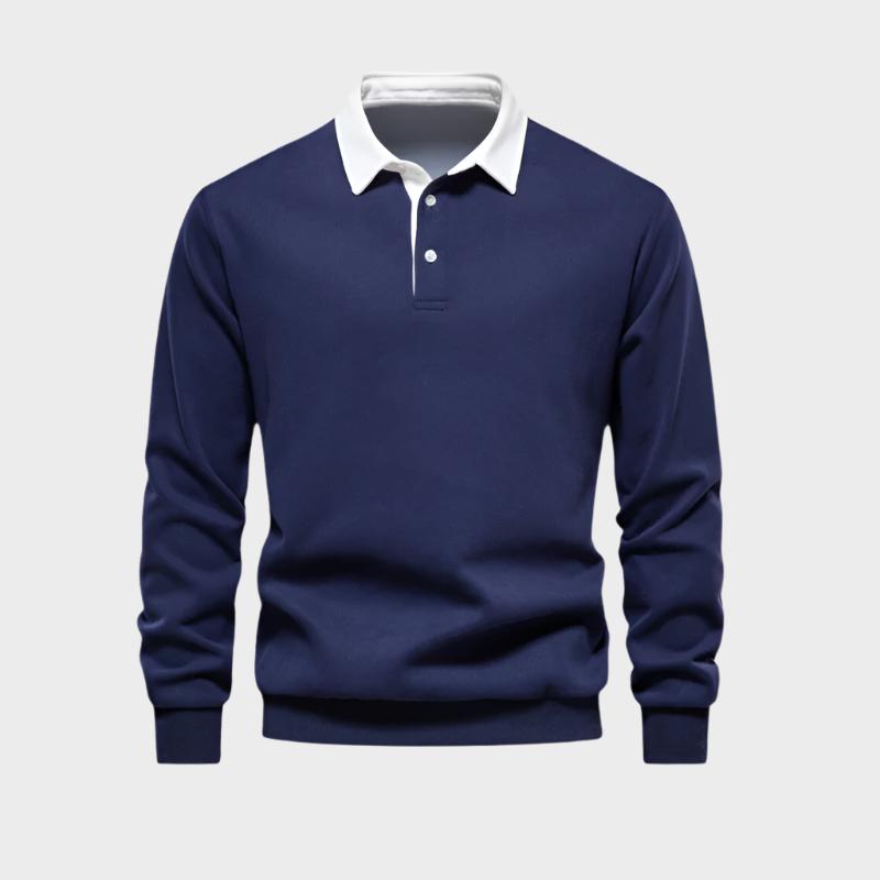 Polo Uomo Manica Lunga Mezza Bottoniera Casual - Brentozzi
