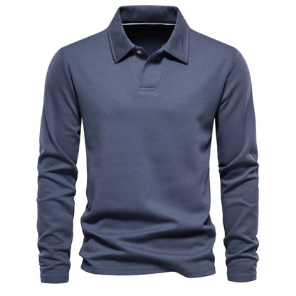 Polo Uomo Manica Lunga Colletto Risvoltato Cotone - Brentozzi