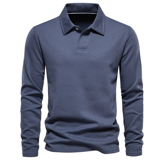 Polo Uomo Manica Lunga Colletto Risvoltato Cotone - Brentozzi