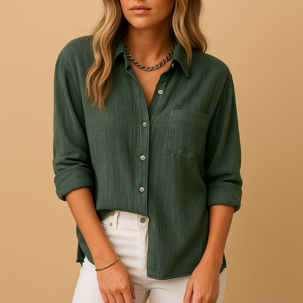 Blusa Donna Seta Fluida Manica Lunga