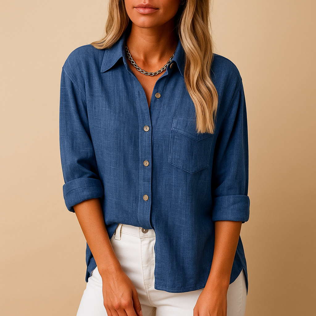 Blusa Donna Seta Fluida Manica Lunga