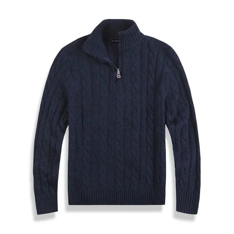 Maglione Uomo Collo Alto con Apertura Parziale