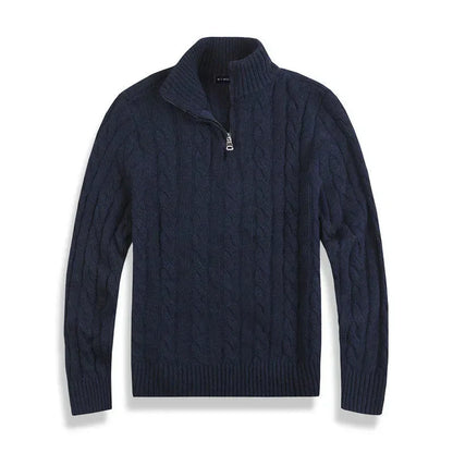 Maglione Uomo Collo Alto con Apertura Parziale