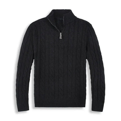 Maglione Uomo Collo Alto con Apertura Parziale
