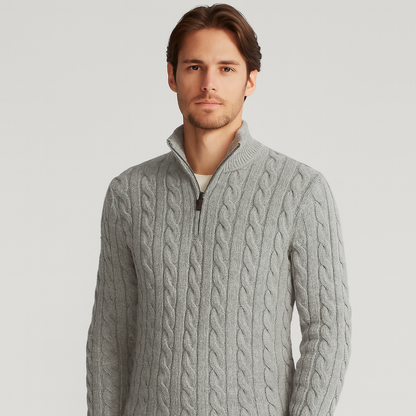 Maglione Uomo Collo Alto con Apertura Parziale - Brentozzi