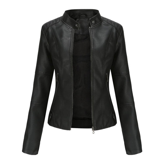 Giacca Biker Donna in Ecopelle Slim Fit Moderna - Brentozzi