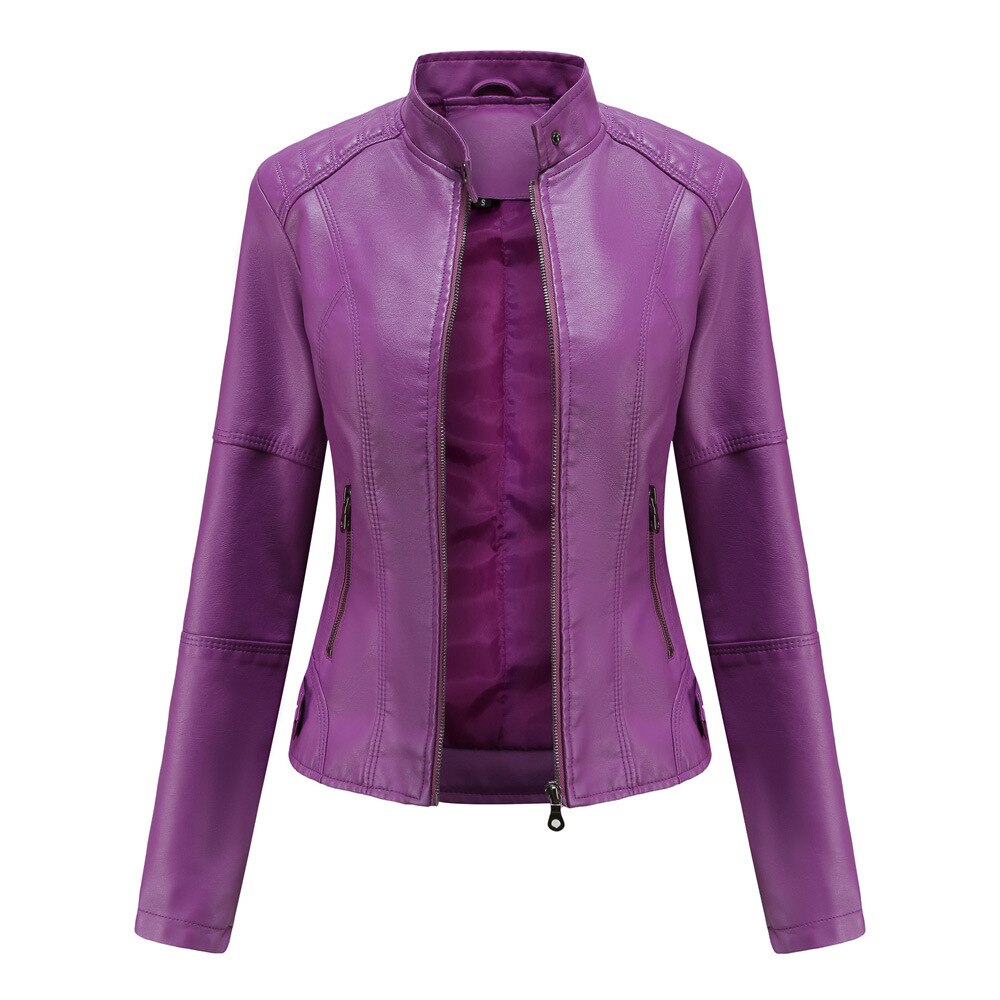 Giacca Biker Donna in Ecopelle Slim Fit Moderna