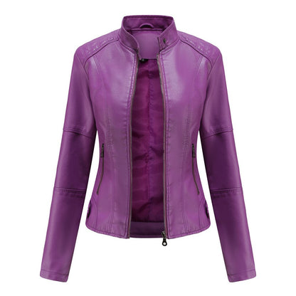 Giacca Biker Donna in Ecopelle Slim Fit Moderna