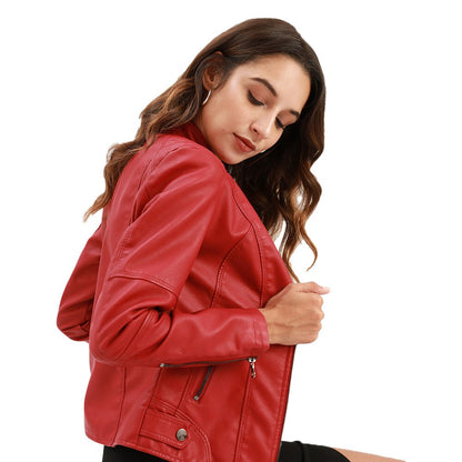 Giacca Biker Donna in Ecopelle Slim Fit Moderna