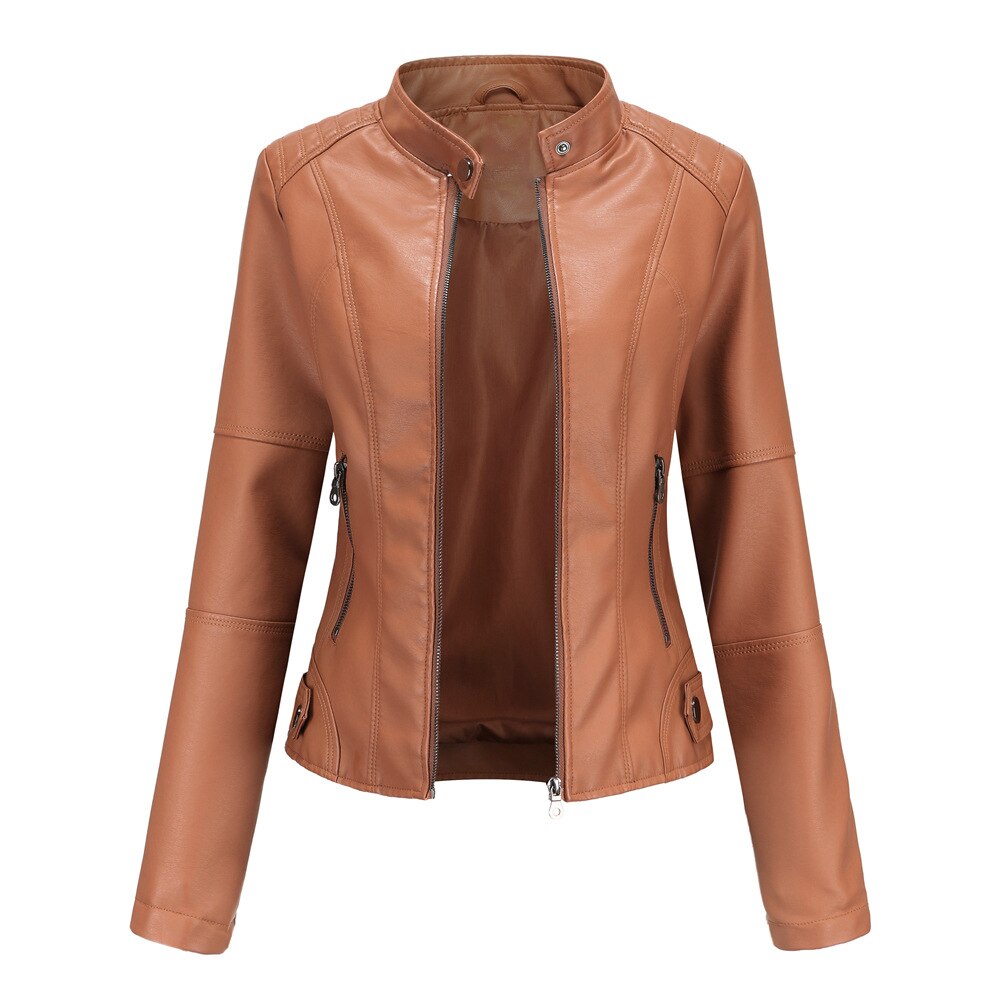Giacca Biker Donna in Ecopelle Slim Fit Moderna