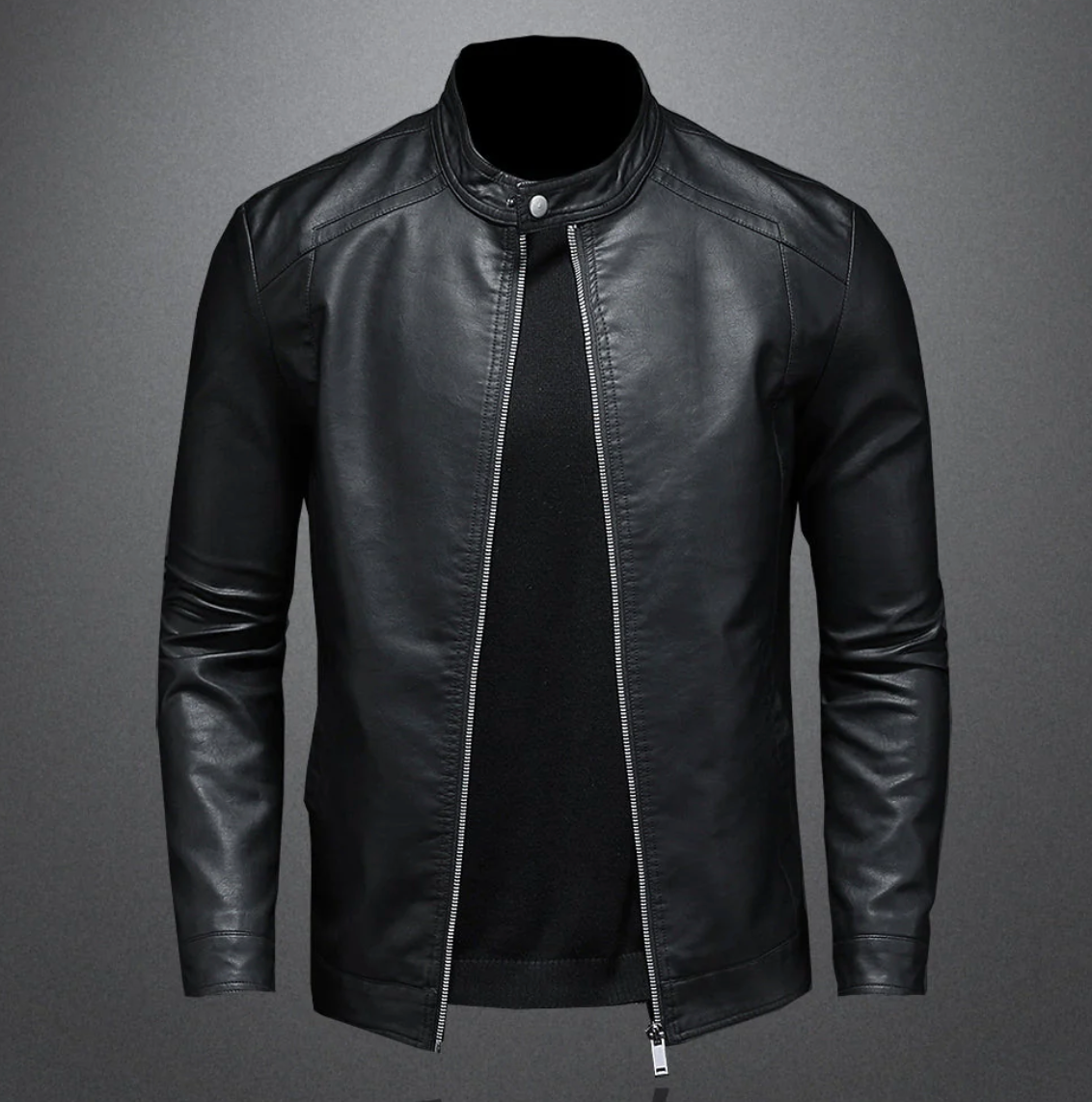Giacca Uomo in Pelle Slim Fit con Zip Stile Biker - Brentozzi