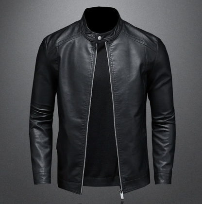 Giacca Uomo in Pelle Slim Fit con Zip Stile Biker - Brentozzi