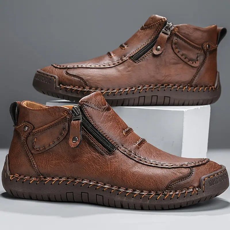 Scarpe Uomo in Pelle Ortopediche con Chiusura Zip - Brentozzi