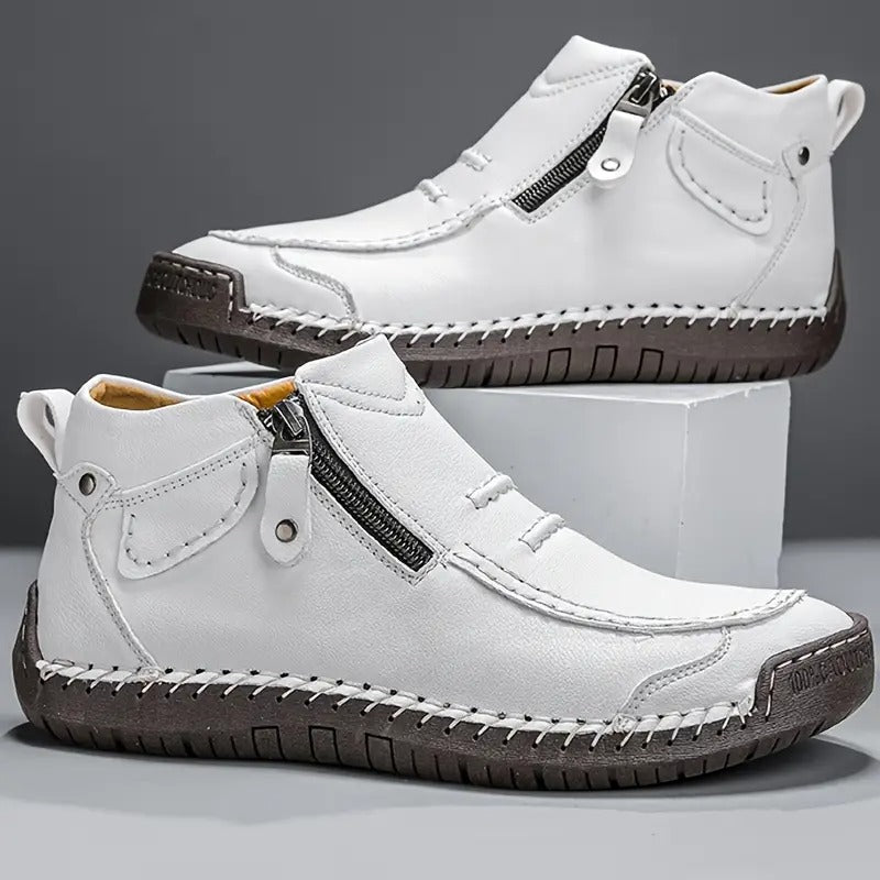 Scarpe Uomo in Pelle Ortopediche con Chiusura Zip