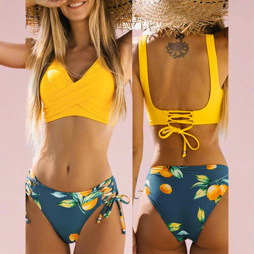 Lena | Bikini con laccetti e top avvolgente 6