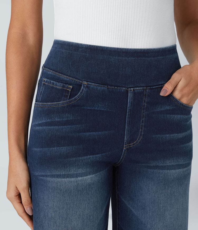 Lento | Jeans Elasticizzati a Gamba Larga