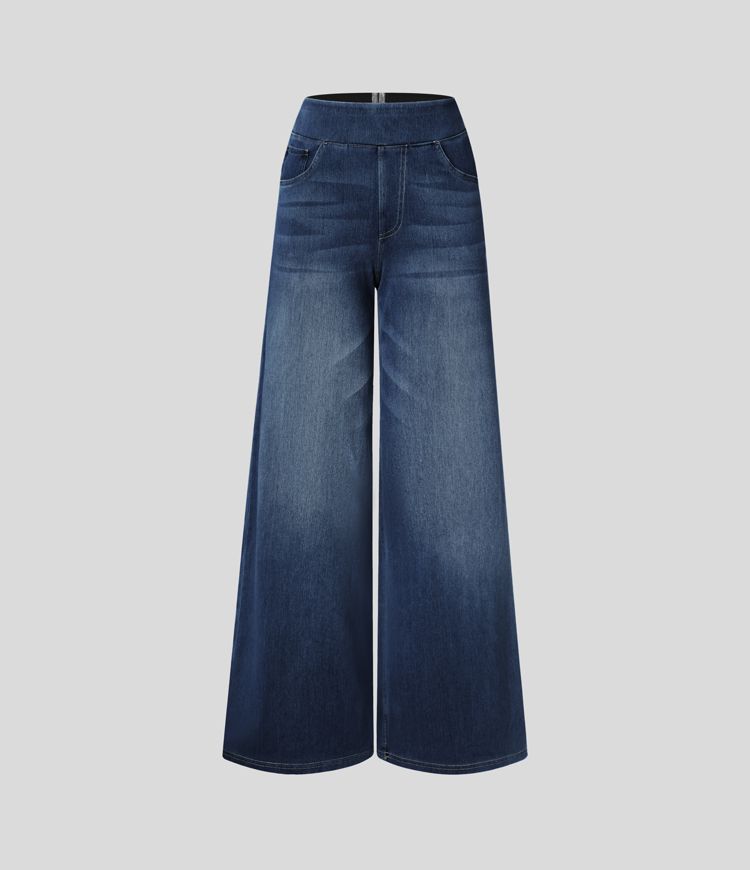 Lento | Jeans Elasticizzati a Gamba Larga