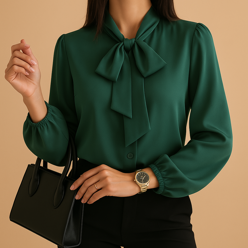 Camicetta Donna in Tessuto Leggero con Fiocco Elegante - Vesarelli