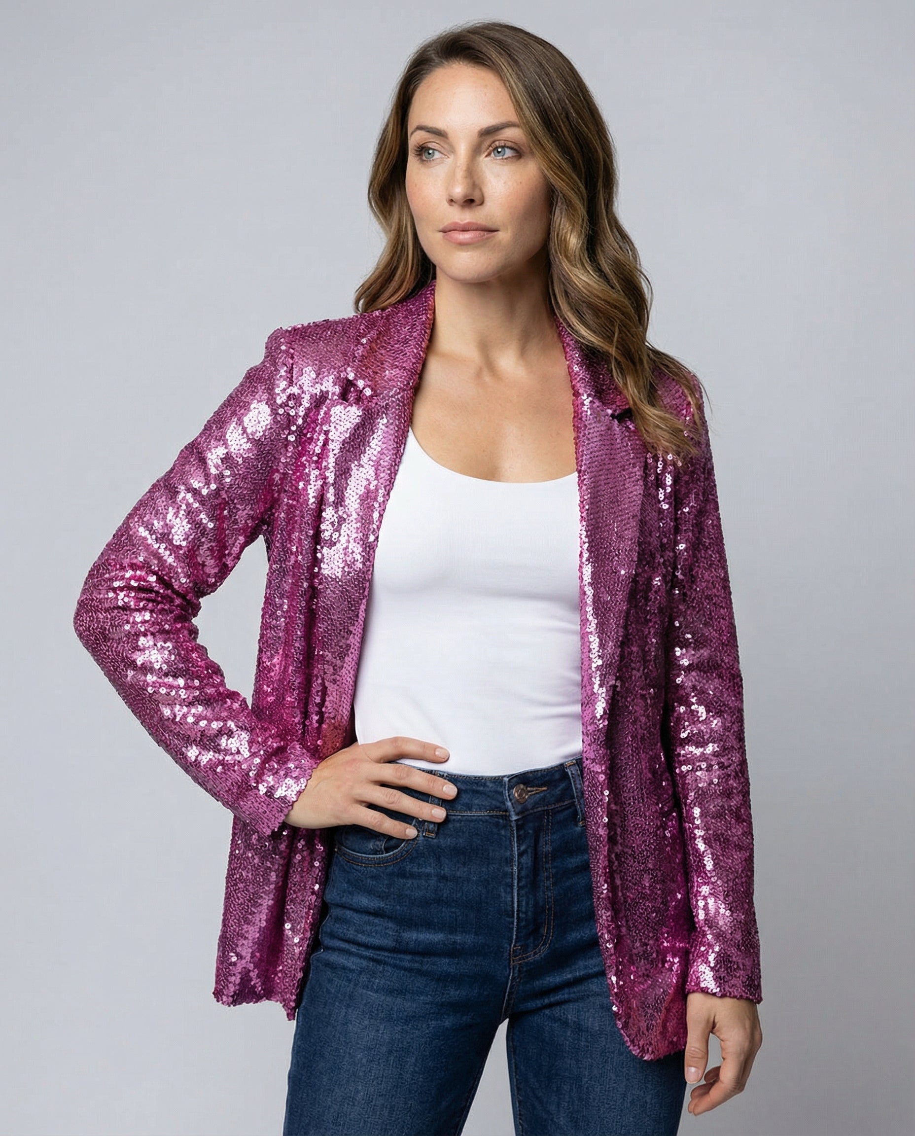 Blazer Donna Paillettes Elegante Slim Fit - Brentozzi