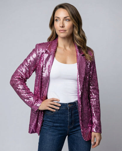 Blazer Donna Paillettes Elegante Slim Fit - Brentozzi