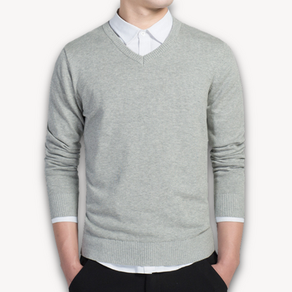 Maglione Uomo Scollo a V Taglio Slim Business Casual