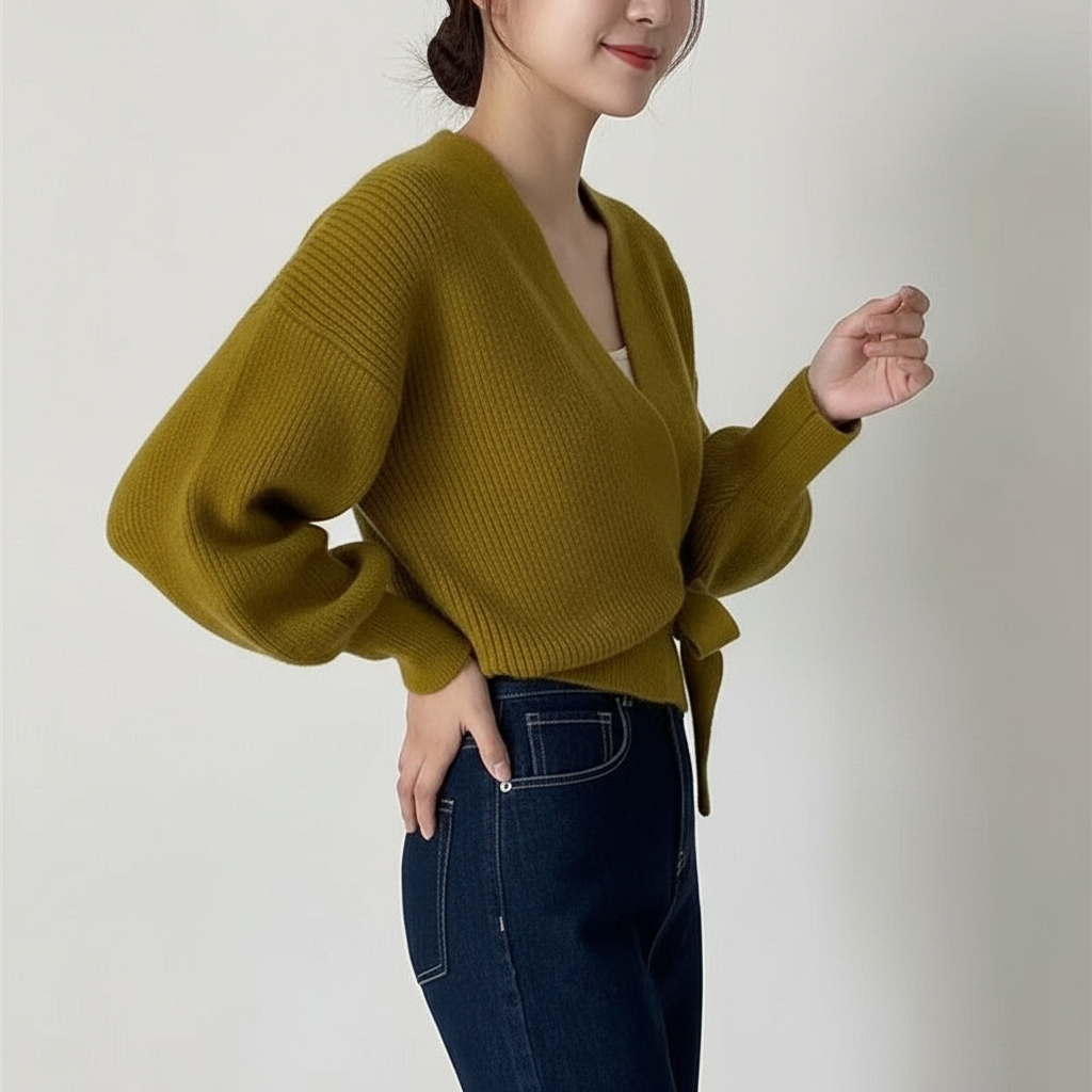Lima | Cardigan Wrap Maglia con Laccio Avvolgente