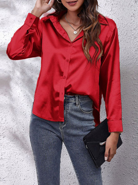 Camicia Formale Donna Manica Lunga con Bottoni