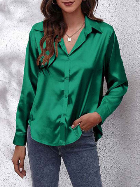 Camicia Formale Donna Manica Lunga con Bottoni