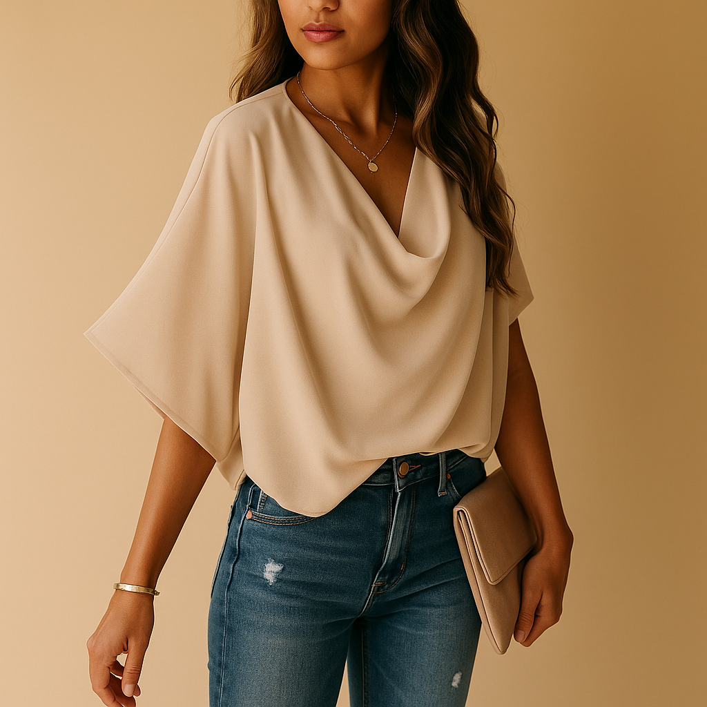 Loïs | Blusa in chiffon leggero con maniche a pipistrello per donna 4