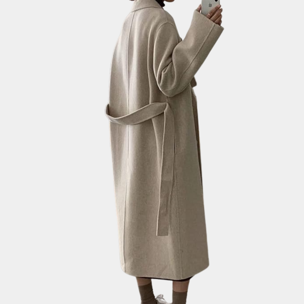 Cappotto Donna Oversize in Lana Doppiopetto con Cintura