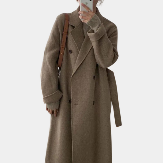 Cappotto Donna Oversize in Lana Doppiopetto con Cintura - Brentozzi