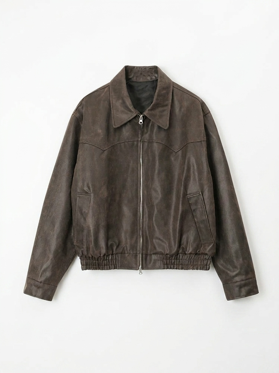 Lorenzo | Giacca in Pelle Casual Uomo Vintage Bomber 3
