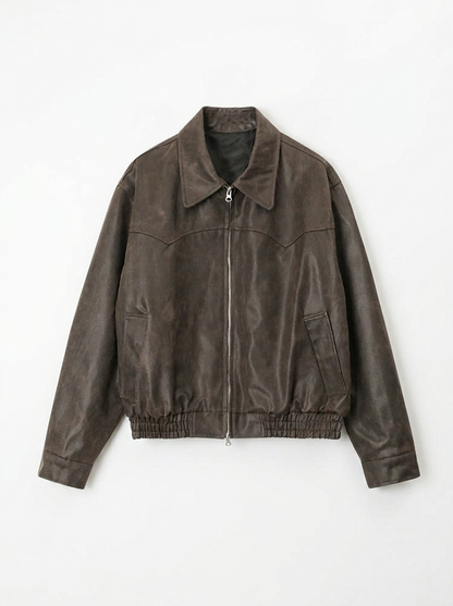 Lorenzo | Giacca in Pelle Casual Uomo Vintage Bomber 3