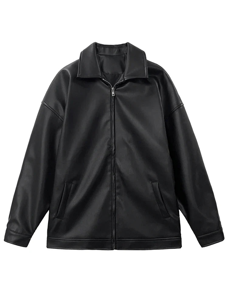 Giacca Uomo in Pelle Casual Oversize - Vesarelli