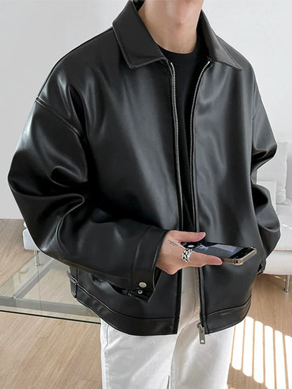 Lucio | Giacca in Pelle Casual Uomo Oversize 3