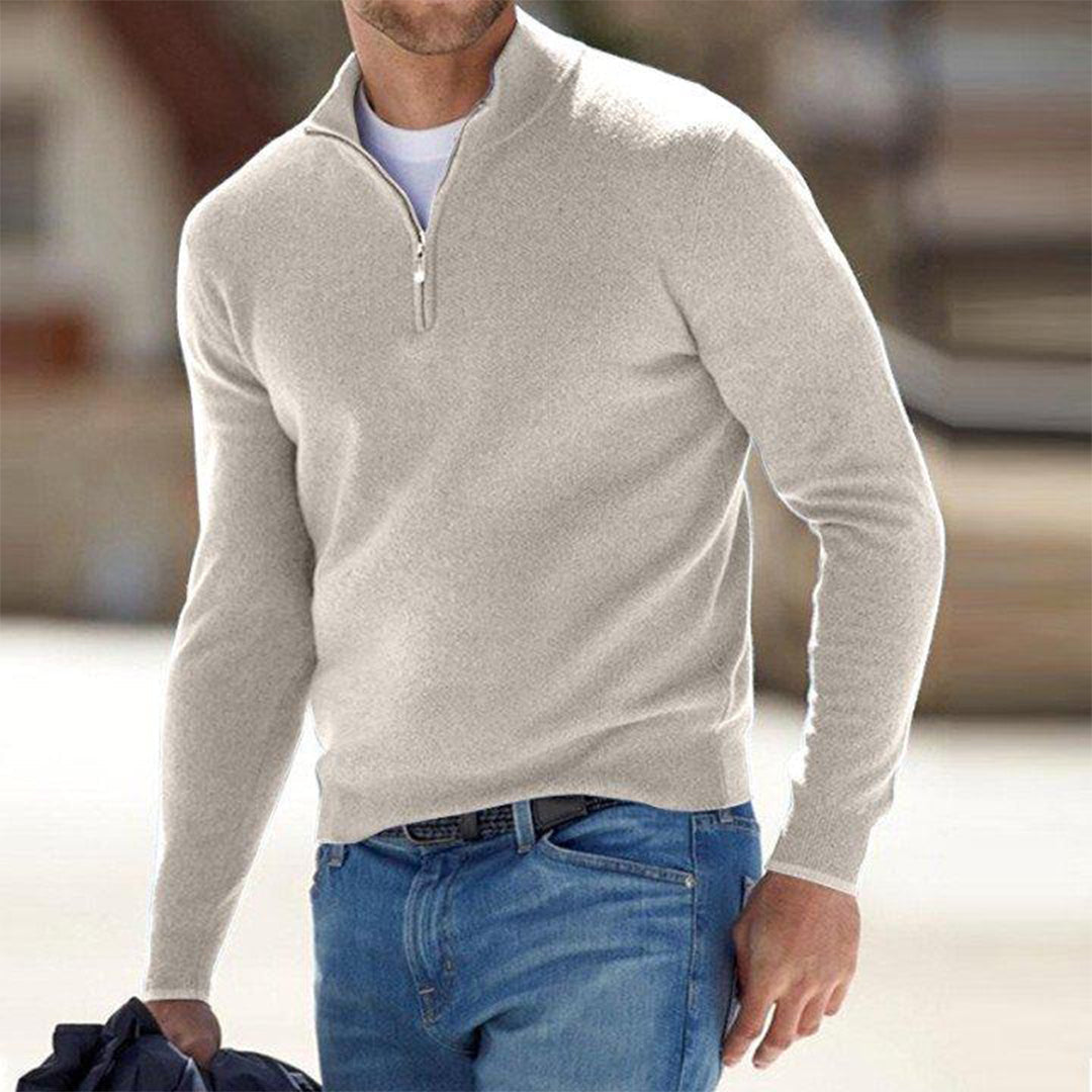 Felpa Uomo con Mezza Zip Comfortevole Stile Casual