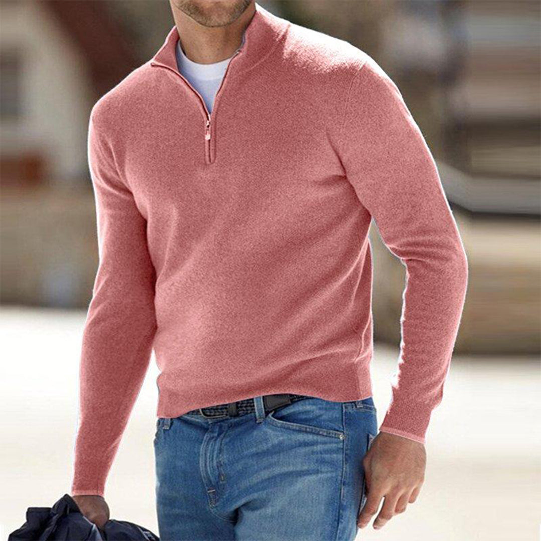 Felpa Uomo con Mezza Zip Comfortevole Stile Casual