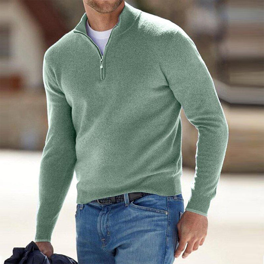 Felpa Uomo con Mezza Zip Comfortevole Stile Casual