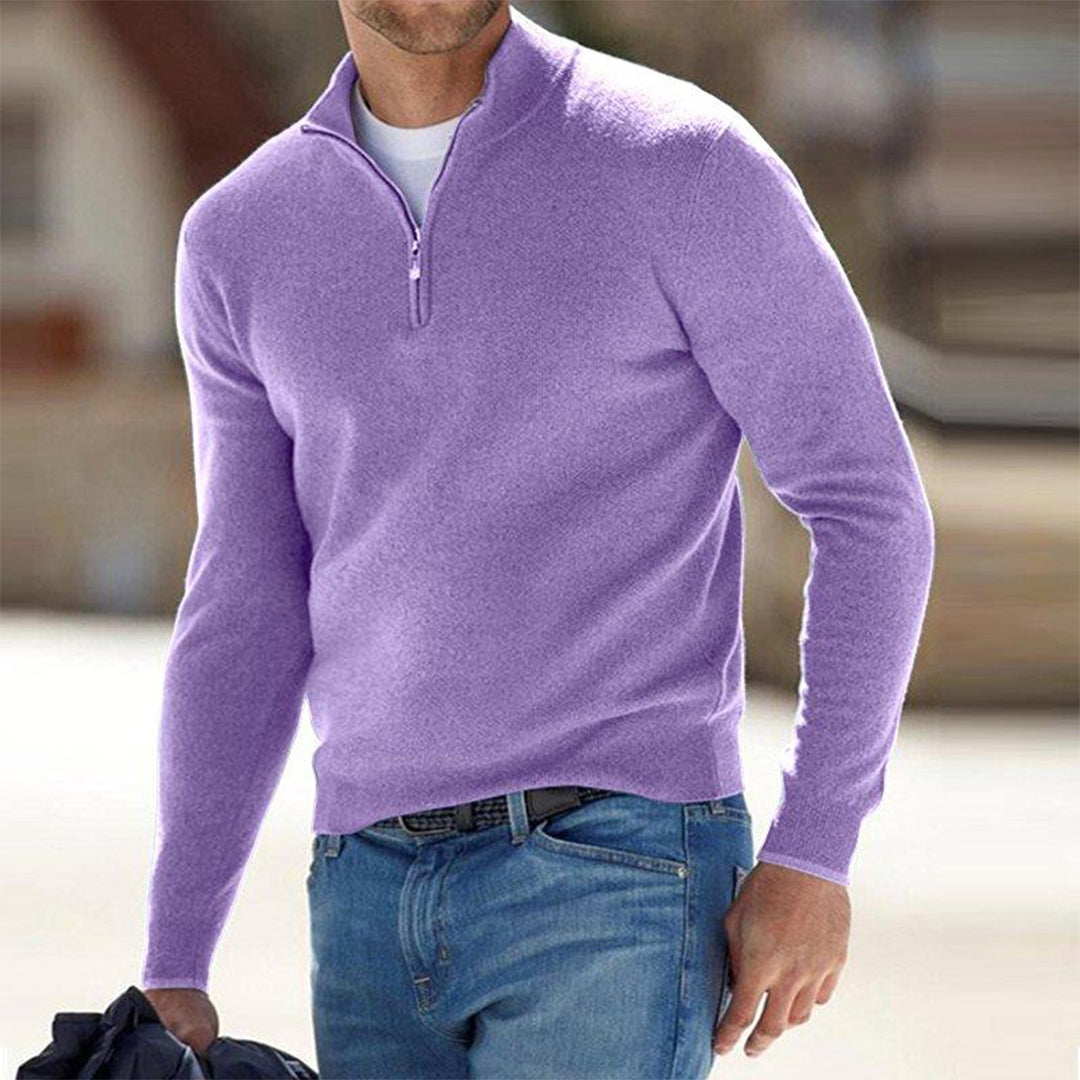 Felpa Uomo con Mezza Zip Comfortevole Stile Casual