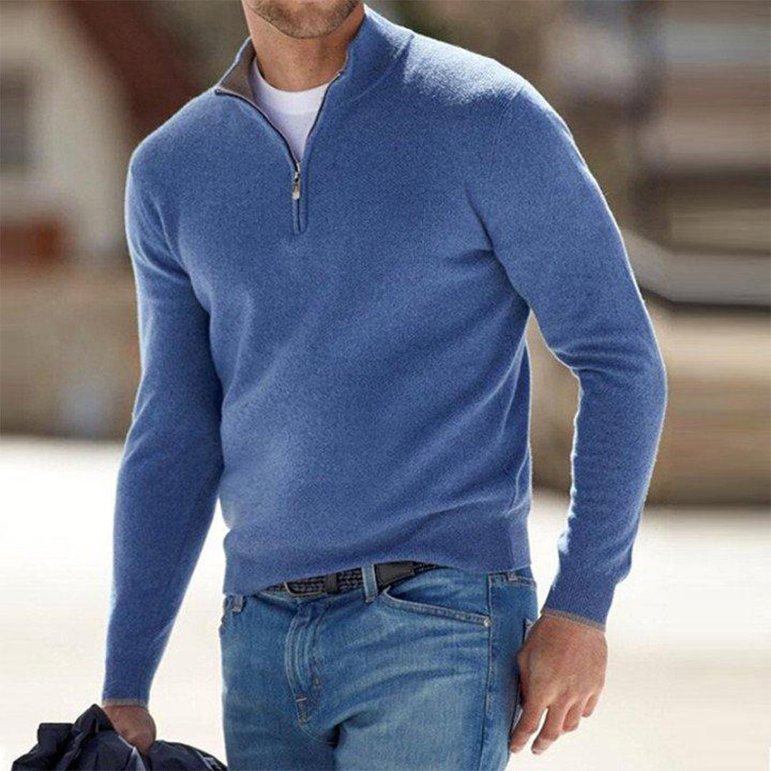 Felpa Uomo con Mezza Zip Comfortevole Stile Casual
