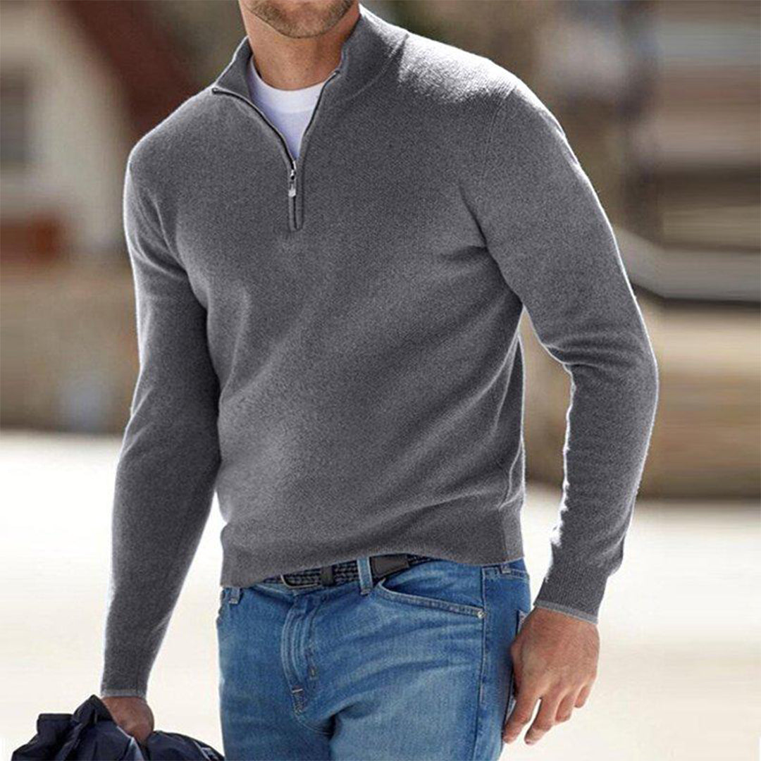 Felpa Uomo con Mezza Zip Comfortevole Stile Casual