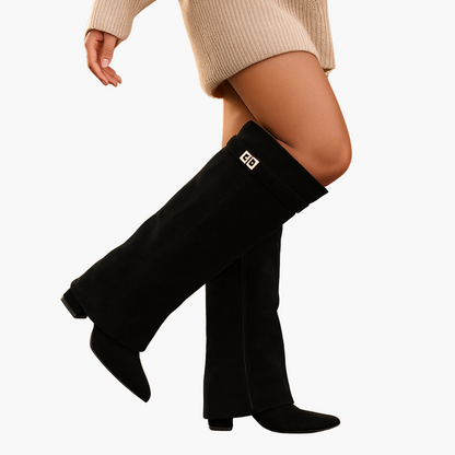 Stivali Donna in Suede Tacco Basso - Vesarelli