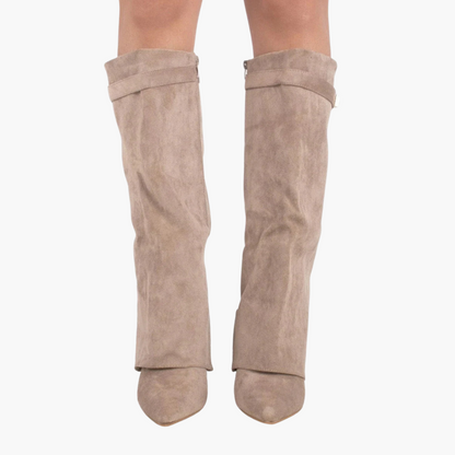 Suede Stivali Con Tacco Basso Per Donna | Lunara