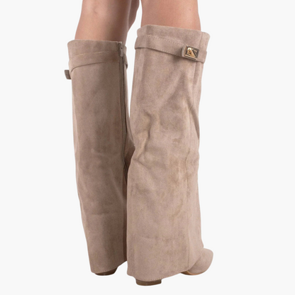 Suede Stivali Con Tacco Basso Per Donna | Lunara